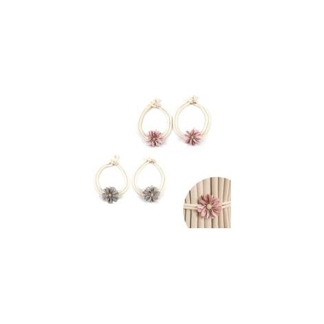 Sujetadores de cortinas, 4 piezas, cuerda para cortinas, diseño fresco y sencillo, sujetadores de cortinas ajustables, con pequeños alfileres de flores, para asegurar y decorar cortinas - Crezuo