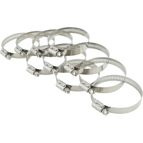 BEBUSINGOTO Abrazaderas de manguera ajustables de acero inoxidable (paquete de 20): abrazadera versátil de 21 a 44 mm con engranaje helicoidal para línea de combustible, ideal para aplicaciones de plo (1/3)