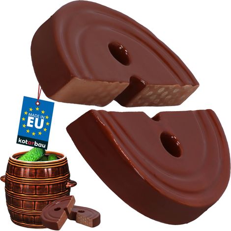 KOTARBAU® Poids de Fermentation Choucroute Ø 17 cm pour Pot de Fermentation Poids de Lestage en 2 Pièces pour Pot à Choucroute et Rhum - en Grès - Marron (1/5)