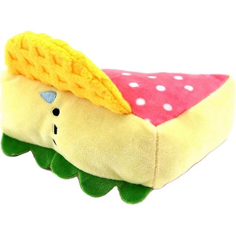 Peluche Toast chien jouet à macher avec Squeaker Crinkle Paper Hot chien Sandwich Burger Bread dentition nettoyage Food Dispersing interactif jouet – C (1/5)