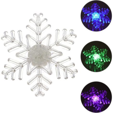 Stück beleuchtete Schneeflocken, Schneeflocken-Fensterlichter mit bunten LED-Saugnapflichtern für Party-Fenster- und Wanddekoration (1/5)