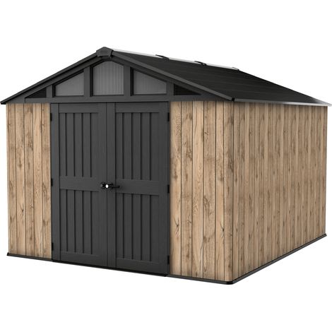 Keter Summit 10x11.5 Gartenhaus - 305x350x251cm - wetterfest - Kunststoff - Pinienholzoptik