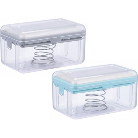 Soap Box 2 Pieces Blue and Gray Storage and Soap Making Tool