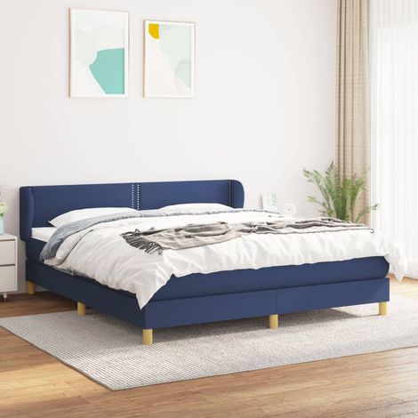Boxspringbett mit Matratze Blau 180x200 cm Stoff vidaXL (1/5)