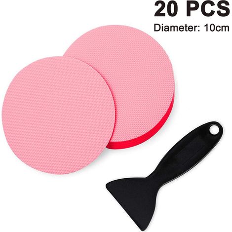 Adhesif Antidérapant Pour Baignoire - Autocollants Ronds En PEVA 10 Cm - Pour Baignoire Sol Salle De Bain Escaliers - Lot De 20 Pièces Avec Raclette (1/5)