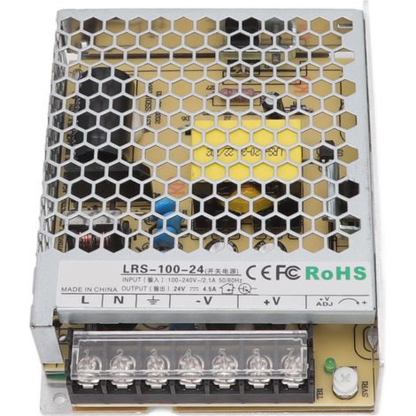Transformateur d'alimentation à découpage LRS pour l'automatisation industrielle, les équipements militaires et les centres de recherche scientifique, 100-240 V, LRS 100 W, 24 V, 4,5 A (1/5)