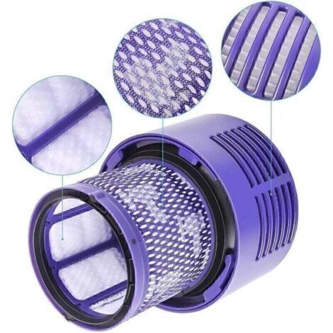 Lot de 2 filtres de rechange lavables avec une brosse gratuite pour aspirateurs Dyson V10 Filtres de rechange Dyson pour la série V10 SV12 avec une brosse gratuite