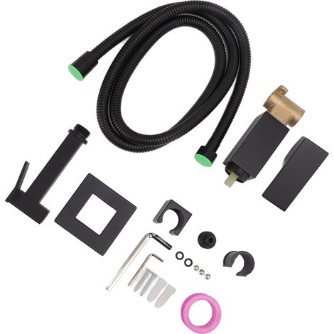 Système de douche en laiton de style européen, douchette intégrée, ensemble de douche simple pour salle de bain, noir (1/5)