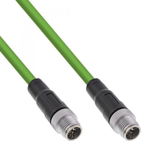 Cavo di Rete InLine M12 Verde 2 metri Industriale