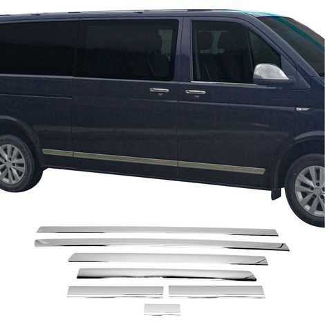 Baguettes de porte pour VW T6 T6.1 Transporter tout 2015-2024 L2 long chrome (1/5)