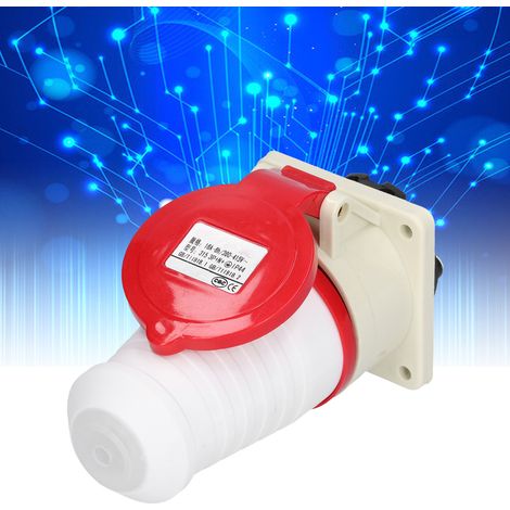 Combinaison de prise et fiche industrielle dissimulée 380V-415V5 trous 16A, connecteur d'aviation triphasé à cinq fils, mâle et femelle. (1/5)