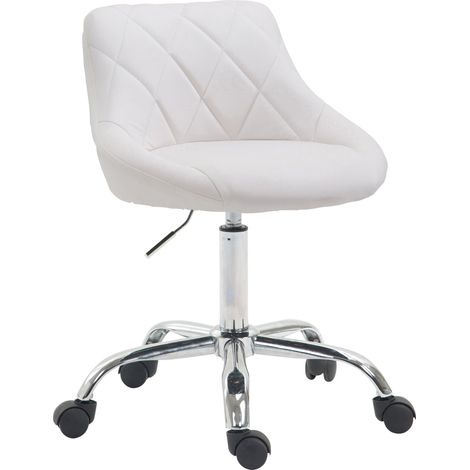 Cómodo taburete de trabajo para consultorio médico salón de belleza en PVC blanco giratorio y regulable TABO10149