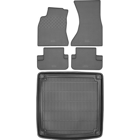 Juego de alfombrillas de goma para coche y maletero para Audi A4 B8 Kombi (2008-2015).
