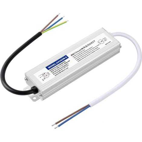 Transformateur LED 24V, LED Driver 60W, Alimentation 2.5A étanche IP67, Transfo 220V à 24V DC Pour l'éclairage Intérieur et Extérieur (1/5)