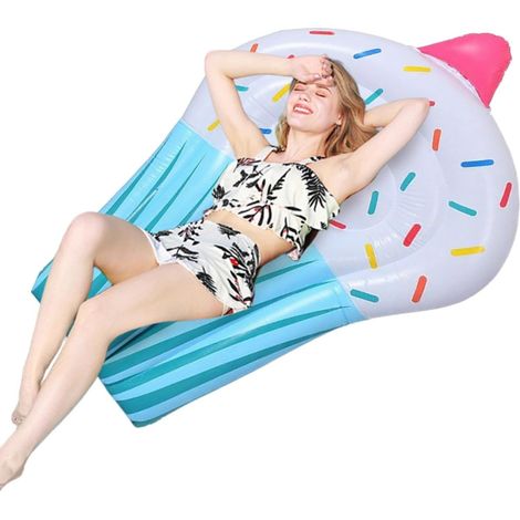 Flotteurs Gonflables Piscine Chaise Longue Flottante en Forme de Gâteau Bouées Aquatiques Pour Adultes Pour jardin, cour, soirées, rivières, extérieur, plage, lac, séances de bronzage et (1/5)