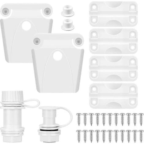 LYERCW - Kit de pièces détachées pour glacière Igloo : charnières en plastique, fixations de verrouillage, bouchon de vidange, pièces détachées. (1/5)