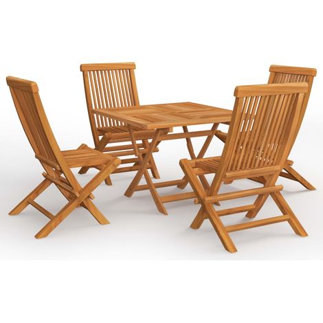 Mobili da giardino mobili da esterno set di mobili 5 pezzi in legno massello di teak 020016577
