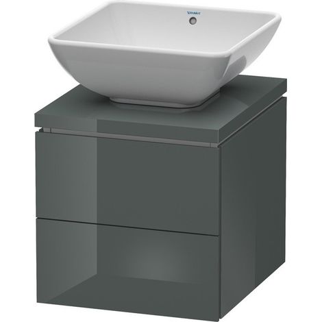 Meuble sous-vasque L-CUBE 420x477x400mm Gris Doloaveci brillant