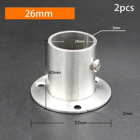 Support Pour Barre De Penderie - En Acier Inoxydable - Pour Montage Mur Ou Plafond - Diamètre 19 5 Mm 22 5 Mm Ou 26 Mm - 2 Pièces (1/4)