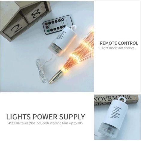 Guirlandes Lumineuses, 200LEDs Blanc Chaud en Forme de Feux d'artifice décoratifs Suspendus guirlandes Lumineuses 8 Modes de [272] (1/4)