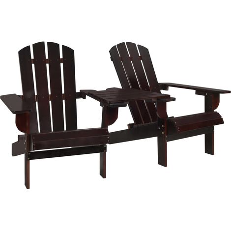 Chaises de jardin Adirondack avec table Bois de sapin Marron (1/5)