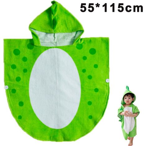 Serviette de bain en coton doux pour bébé, peignoir de plage pour enfants de 0 à 6 ans, vert
