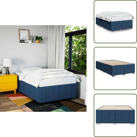 Cama de tela - vidaXL Estructura de cama sin colchón tela azul 120x200 cm - Cama de poliéster