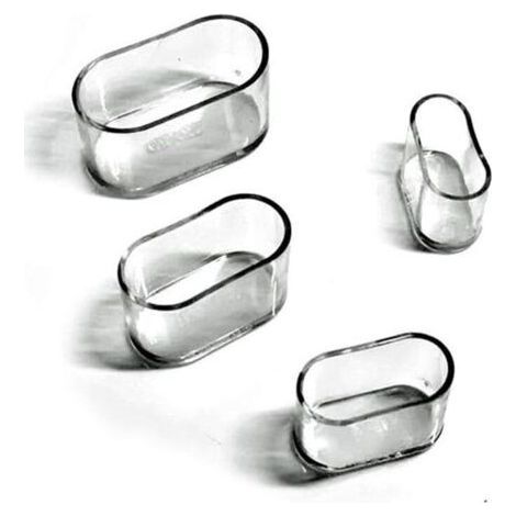Couvre-jambes de chaise, couvre-pieds de meubles en silicone ovale, protection anti-rayures au sol, 8-24 pièces transparentes/24 pièces15X30mm (1/5)
