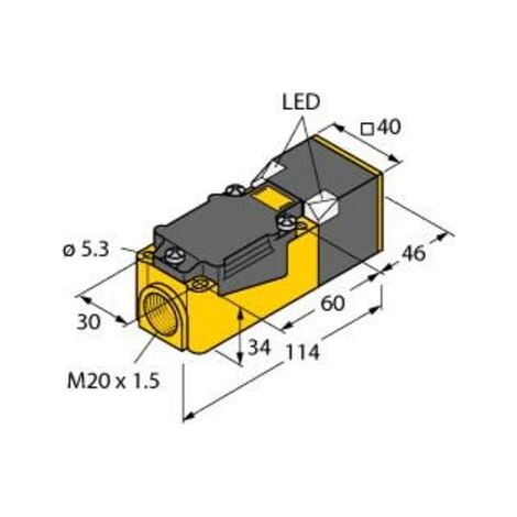 turck Sensor induktiv NI20-CP40-VP4X2 20mm quaderförmig Kunststoff