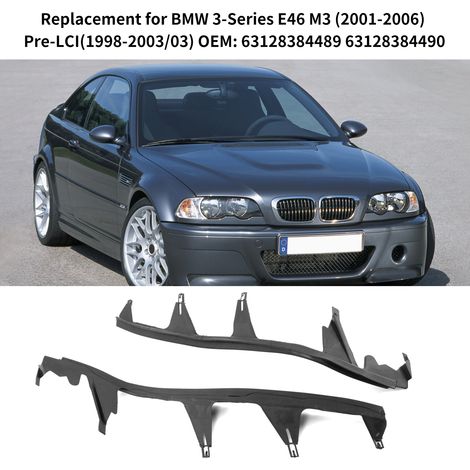 Baguette de finition de phare gauche et droite de remplacement pour BMW Série 3 E46 M3 (2001-2006) pré-LCI (1998-2003/03) OEM : 63128384489 63128384490 (1/2)