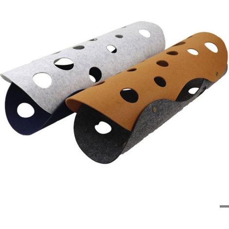 Tunnel Pour Chat - 60 x 30 cm - Forme Rouleau D Oeuf - Détachable Lavable Pliable - Marron/Gris (1/5)