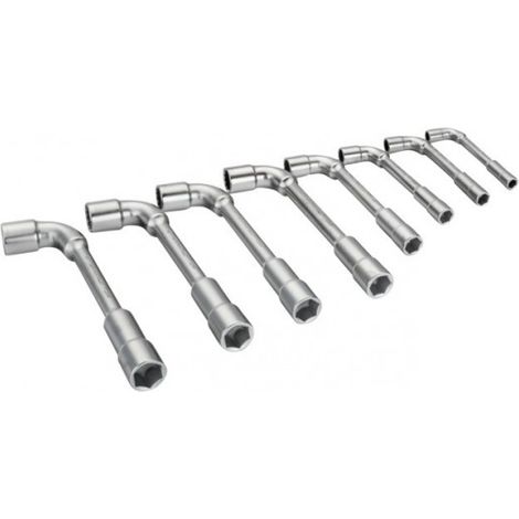 BAHCO - Jeu de clés à pipe contre-coudées doubles, métrique, Dynamic-Drive 12x6 pans-8pc