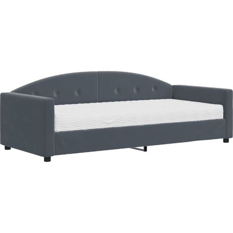 Maison Exclusive - Divano Letto con Materasso Grigio Scuro 90x200 cm in Velluto