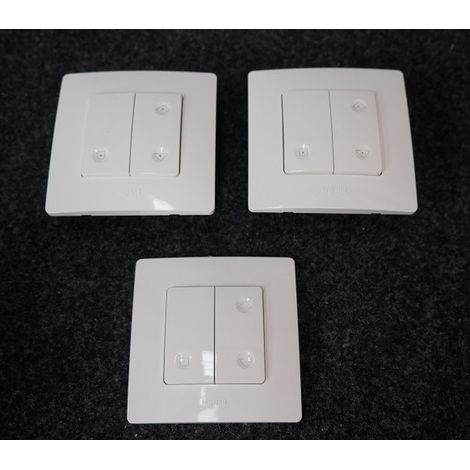 Legrand – Kit centralisation 2 volets roulants – 1 interrupteur sans fil ultra plat – 2 récepteurs filaire/radio ZIGBEE blanc – Prêt à poser Niloé