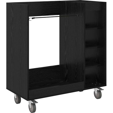 Maison Exclusive - Armadio per Golf con ruota Rovere Nero 90 x 45 x 98 cm