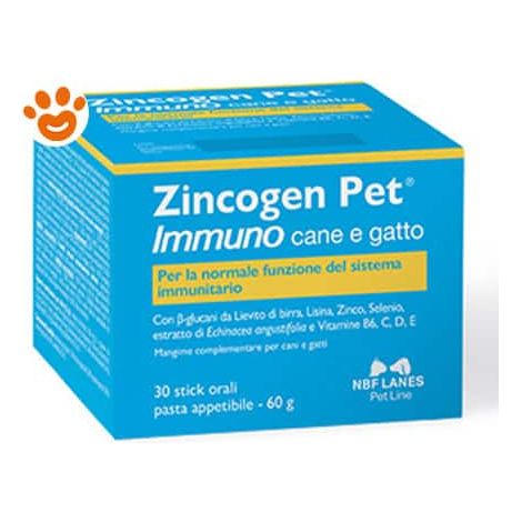 NBF Lanes Dog&Cat Zincogen Pet Immuno Pasta in Stick - Confezione 60 Gr -
