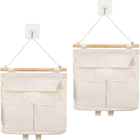 Sac Rangement Suspendu, 3 PCS Sac De Rangement Mural avec 3 Poches Organisateur Poche Suspendu et Crochet Adhésif (1/5)