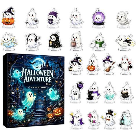 Calendario dell'Avvento di Halloween 2026, 24 giorni, graziosa decorazione 2D in acrilico. (1/5)