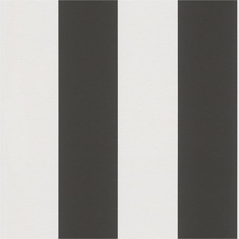 Stripes wallpaper wall Profhome 334213 non-woven wallpaper slightly textured with stripes matt black white 5.33 m2 (57 ft2) (1/4)