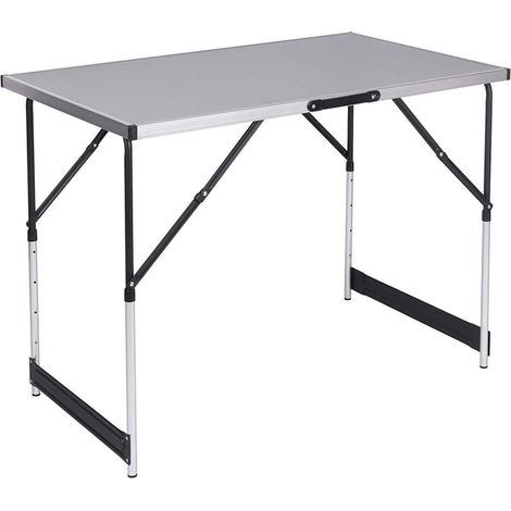 WOLTU Tavolo Pieghevole Portatile da Campeggio Giardino in Alluminio Legno 100cm Grigio