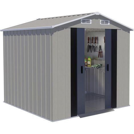 Casetta da giardino in metallo "Nebraska" - 4,12 m² - Grigio (1/5)