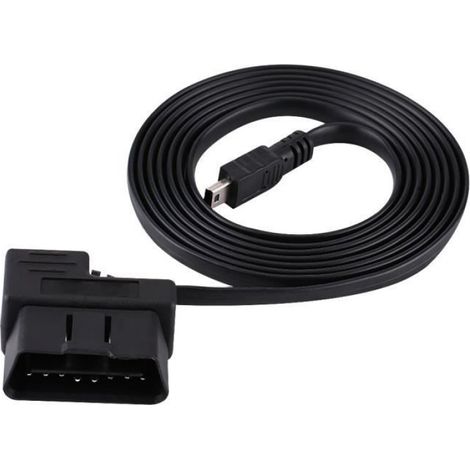 1 Câble extension OBD2, 16 broches, 180 cm, métal ABS, protection surtension, véhicule universel (1/4)