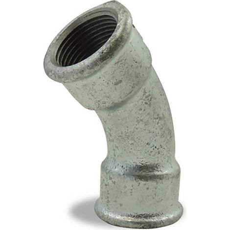 Courbe à grand rayon 45° femelle femelle galvanisée en fonte malléable 1/2'' (1/2)