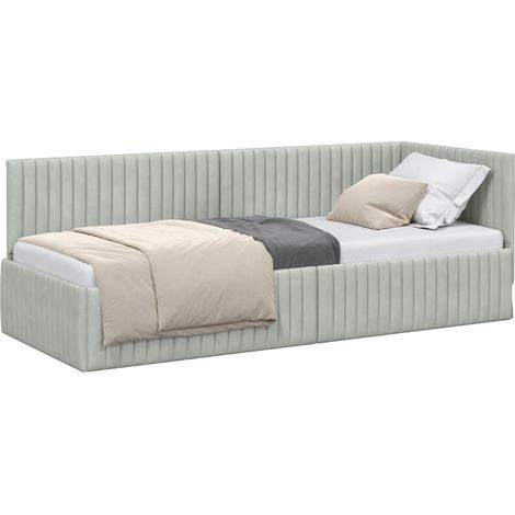 Maison Exclusive - Cornice del letto ad angolo Grigio chiaro 80 cm x 200 cm