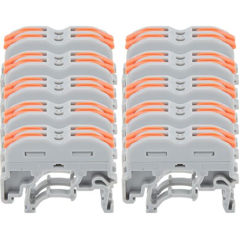 Connecteur de fil à levier de Type Rail DIN, connecteurs d'épissure, borne de câble électrique pour Circuit en ligne 2 entrées et sorties (1/5)