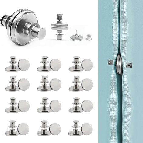 24 Pièces Aimant pour Rideaux, Argent Pince à Rideaux, Amovible Poids Magnétiques pour Rideaux, pour Chambre, Salon, Salle à Manger, Salle de Bain, Cuisine, Bureau (1/5)