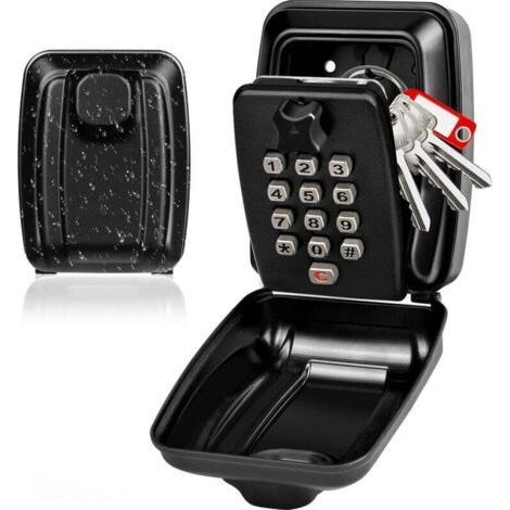 Key Box, Large Outdoor Secure Key Box with 12 Digit Code Waterproof Wall Mounted Key Box Secure Storage Key Box, Combination Key Box for Home Factory Garage-- (1/5)