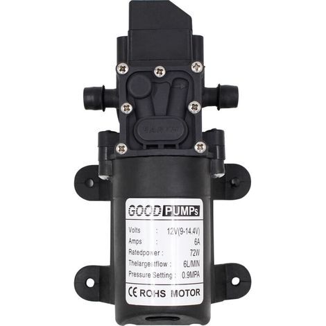 12V 6A 72W Hochdruckpumpe – Fördermenge 6L/min – Maximaldruck 7,0 kg – Korrosions- und vibrationsbeständig (1/5)