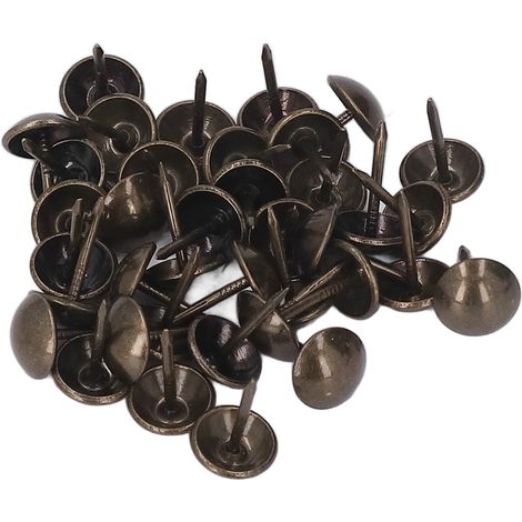 100 Stück dekorative Möbelnägel aus Kohlenstoffstahl, antike Sofa- und Bett-Dekorationsnägel mit Maßband und Halterung, Bronze (1/5)