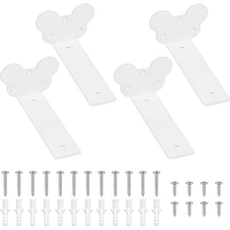 Supporto Mensola Manici Staffa Set 4 Pezzi 150 mm Bianco (1/5)